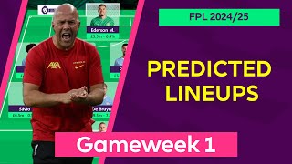 Gameweek 1  Team by Team Predicted Lineups  Fantasy Premier League 202425  FPL [upl. by Rachel]