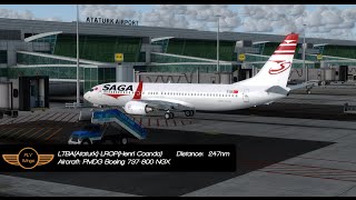 Prepar3D  AtaturkLTBA  Henri CoandaLROP  PMDG 738 NGX [upl. by Eednim]