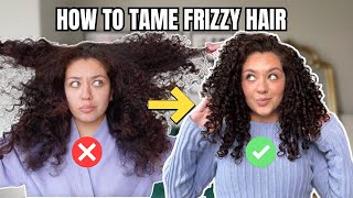 How To Tame Frizzy Hair  Curly Hair Tips I Wish I Knew Sooner [upl. by Ahseei]