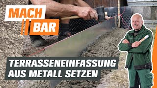 Terrassenumrandung aus Metall setzen  OBI [upl. by Atorod]