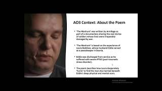 GCSE English Eduqas Poetry Analysis for The Manhunt by Simon Armitage [upl. by Auka]