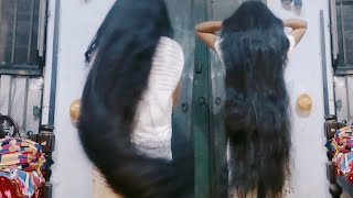 long hair play  long hair flaunting superb video [upl. by Orutra]