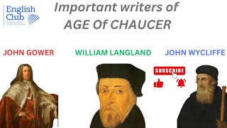 The Age of Chaucer  Important writers for UGC NET ENGLISH [upl. by Birck]