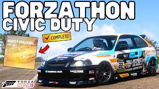 Forza horizon 5Horizon back stageWeekly Forzathon CIVIC DUTYPlaylist rewards amp Forzathon shop [upl. by Nospmis]