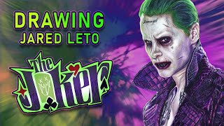 Drawing Jared Leto as The Joker  Suicide Squad [upl. by Litnahs]