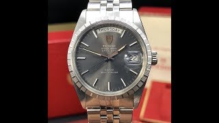 Vintage Rolex Tudor 94510 DayDate Gray dial 1988 box amp Papers Awad Watches [upl. by Duke81]