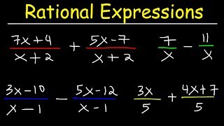 Adding and Subtracting Rational Expressions With The Same Denominators [upl. by Giza]