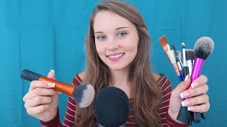 ASMR Brushing the Microphone With Different Brushes [upl. by Wilkie]