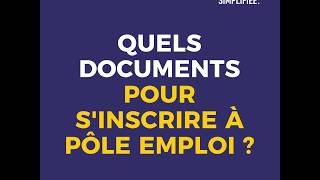 Quels documents pour sinscrire à Pôle emploi [upl. by Edahsalof936]