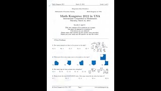 Math Kangaroo Level 1 and 2 2012 test paper reviewed [upl. by Adnerol884]