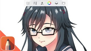 【 SpeedPaint 】Sanshokuin Sumireko Autodesk Sketchbook Android Anime [upl. by Yenahteb]