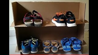 DIY  Shoe rack with cardboard [upl. by Llertac]