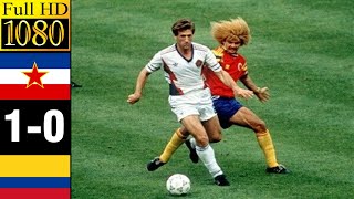 Yugoslavia 10 Colombia World Cup 1990  Full highlight  1080p HD [upl. by Costello]