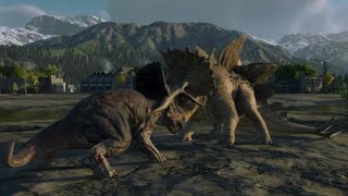 Jurassic World Evolution 2 Stegoceratops vs Nasutoceratops [upl. by Ricardama250]