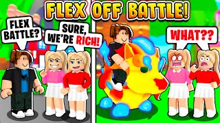 FLEX OFF BATTLE NOOB WITH A MEGA NEON GUARDIAN LION Roblox Adopt Me [upl. by Marleah]