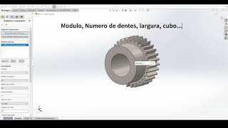 COMO FAZER UMA ENGRENAGEM NO SOLIDWORKS UTILIZANDO APENAS O TOOLBOX [upl. by Nyliak]