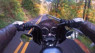 Carbureted Sportster 1200 LAF Dragpipes Fall Backroads [upl. by Latsirk]