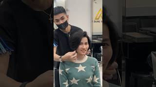 Dang Hieu Layer bob haircut  Kiểu tóc ngắn cho mặt tròn danghieuhairstylist layerbobhaircut [upl. by Ackerman]