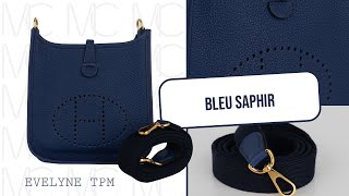 Discover the Elegance of Hermes Evelyne TPM in Bleu Saphir • MIGHTYCHIC • [upl. by Kopans758]