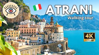 👙 COSTA AMALFITANA  ATRANI  4K Paseo a pie  🌞 Con subtítulos  Pasear por ITALIA [upl. by Eiznikcm]