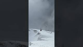 Stockhorn aerial tram going to the clouds [upl. by Ayadahs]