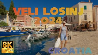 Veli Losinj Croatia  8K Walkthrough Jun 2024 [upl. by Icrad]