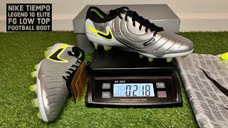 Unboxing amp Testing Nike Tiempo Legend 10 Elite FG Low Top Football Boot Metallic Silver ASMR 4K 🔥🔥 [upl. by Aneba75]