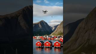 Lofoten Norway Cinematic Drone View shorts [upl. by Freddie866]