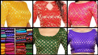 2020 Latest Brocade Banarasi Saree Blouse DesignsBrocade Banarasi Back Neck Blouse Designs [upl. by Dnomder]