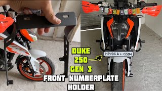 Duke 250 amp 390 Gen 3 Front Fender Number Plate Holder  Duke 250 Gen 3 Modification [upl. by Eteragram]