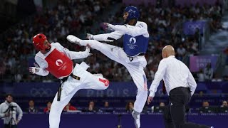 MANSOURI Farzad EOR vs CJ NICKOLAS USA  Round of 16 Men 80kg  2024 Paris Olympics Taekwondo [upl. by Ardnik]