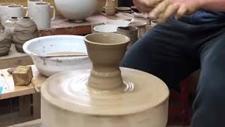 도자기pottery  전통물레 다완사발만들기 목물레 kickwheel [upl. by Adias403]