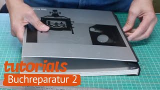 Die Buchreparatur 2 beschädigte Buchdecke  Ankündigung  DIY Tutorial  HeidiLeimt  Buchbinden [upl. by Kloman]