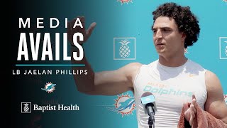 Jaelan Phillips discusses Training Camp  Miami Dolphins [upl. by Accire]