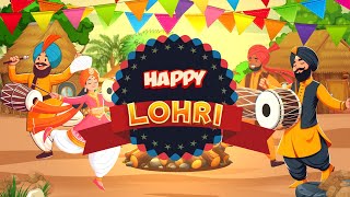 Lohri festival greetings 2024  Happy Lohri motion graphics  Lohri festival or celebration videos [upl. by Thorpe]