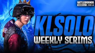 KL SOLO PRESENTS WEEKLY SCRIMS DAY 1 W1 9PM pc pubg livestreams live tiktok bgmishorts [upl. by Lasorella]