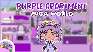 MIGA MAKEOVER PURPLE APARTMENT IN MIGA WORLD 💜🌠  All items are PURPLE [upl. by Nesiaj963]