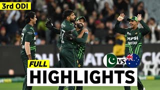 Pakistan vs Australia 3rd ODI Highlights 2024  PAK vs AUS 2024  PAK vs AUS 3rd ODI Highlights 2024 [upl. by Aramahs]