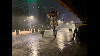 Havy rain 🌧️ in Benidorm Spain 🇪🇸  Benidorm Spain 🇪🇸 night time [upl. by Evadnee647]