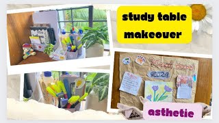 Aesthetic Study table  stationary organisation  makeover  small space with diy   malayalam [upl. by Charley]