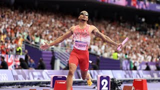 Canada wins Men’s 4x100m Relay Gold at Paris Olympics  Canada 4x100 Relay won by Andre de Grasse [upl. by Patrizia]