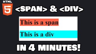 Learn HTML span amp div in 4 minutes 🏁 [upl. by Salkcin]