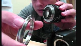 How to put a Nikon Lens on a Canon DSLR Kawa Adaptor [upl. by Faden]