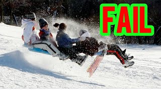 FAILING all the way  Sledding crashes and fails [upl. by Libbna]