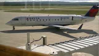 Delta Connection Pinnacle CRJ200 taxitakeoff at Pellston Regional Airport N8718E HD 1080p [upl. by Allehs]