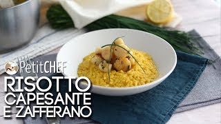 Risotto capesante e zafferano  Ricetta delicata tutorial cucina PetitChefit [upl. by Power]