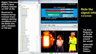 Digital TV DX 2024  Long distance DVBT reception of 705 km during tropo conditions PolandFinland [upl. by Ecneralc]