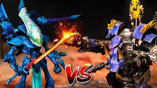 Orks vs Eldar Warhammer 40k 500pt battle report beginner friendly [upl. by Atteynot]