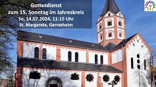 Gottesdienst zum 15 Sonntag im Jahreskreis live aus der Basilika St Margareta 140724 1115 Uhr [upl. by Silloc]