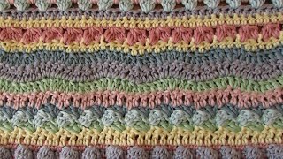 Fun striped crochet blanket tutorial  EASY crochet afghan  baby blanket  throw [upl. by Beauchamp]